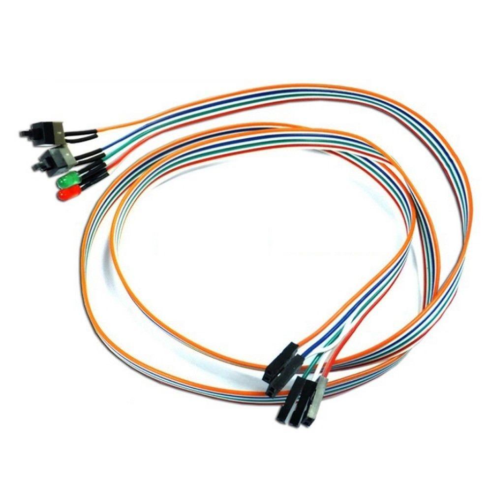 Durable Computer Case Power on PC Desktop Reset Computer Cables Connectors Switch Cable