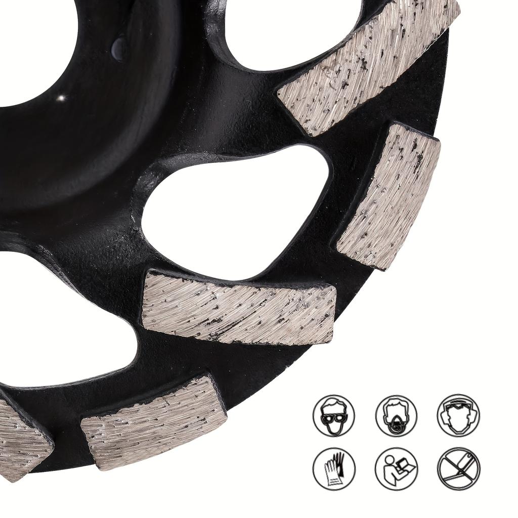 5-inch Diamond Cup Wheel, Suitable for Concrete and Stone - High Durability Grinding Disc with Beveled Teeth, Angle Grinder Compatible