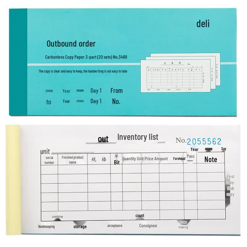 Deli 3489 3-Part Outbound Delivery Notes - Economy Pack