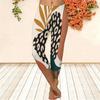 Women Plus Size Grey Black White Camouflage Printed Fitted Capri Leggings