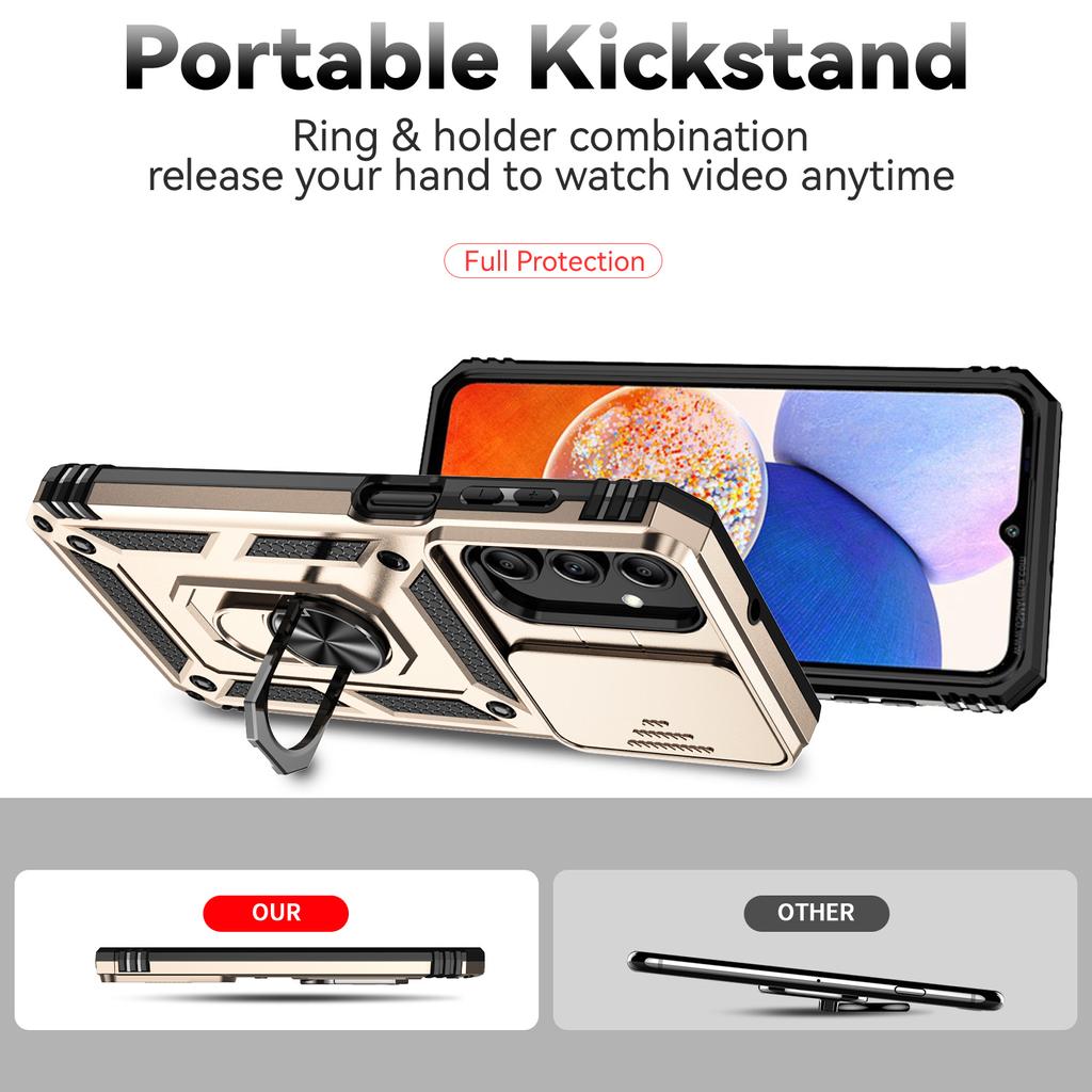 Бронированный чехол для телефона Samsung Galaxy A15/Samsung Galaxy A15 5G, защита объектива камеры, противоударный чехол с металлическим кольцом-подставкой
