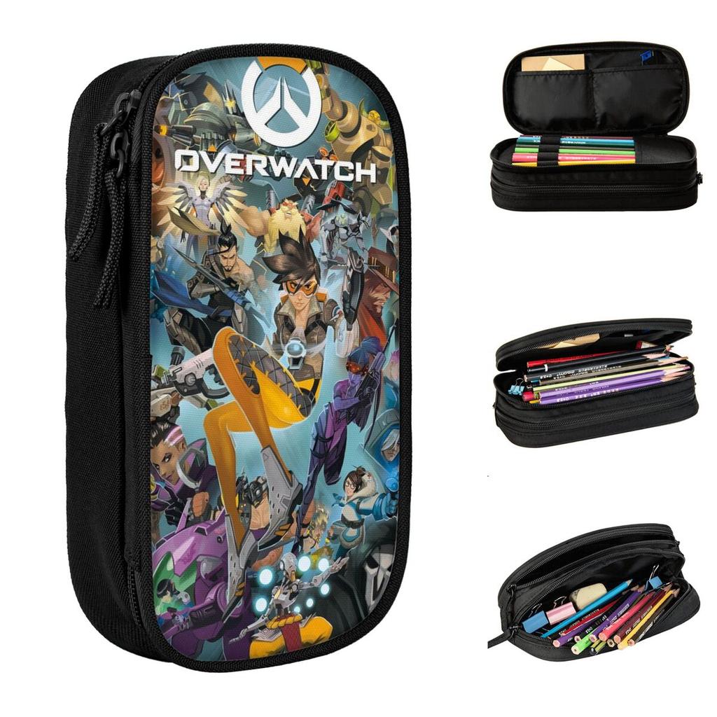 Fashion Overwatch Video Game Pencil Case Pencil Box Pen Kids Large Storage Pencil Bags School Supplies Gift Stationery