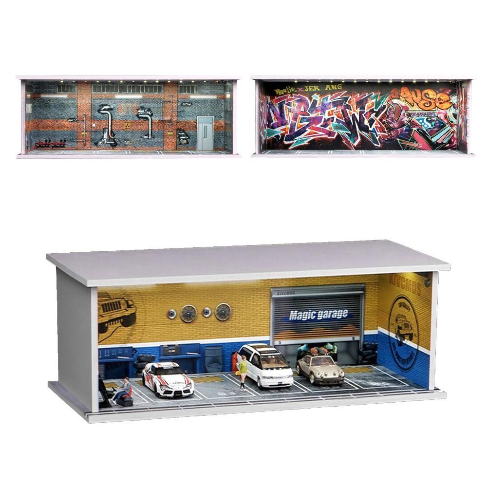 Simulation Parking Lot Model With Lights Car Model Display Box Garage Scene Model Boys Gift