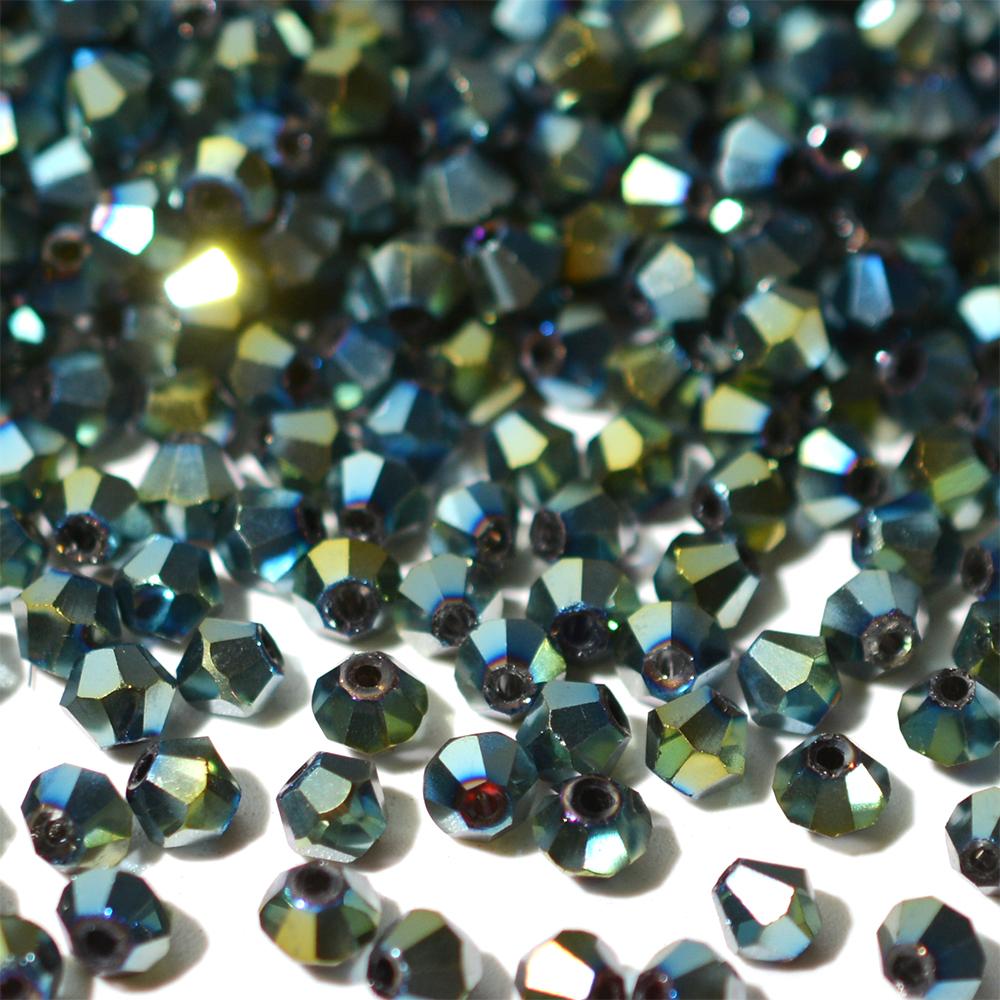 100 штук 4 мм биконических гальванизированных бусин из австрийского хрустального стекла металлических многоцветных для изготовления ювелирных изделий