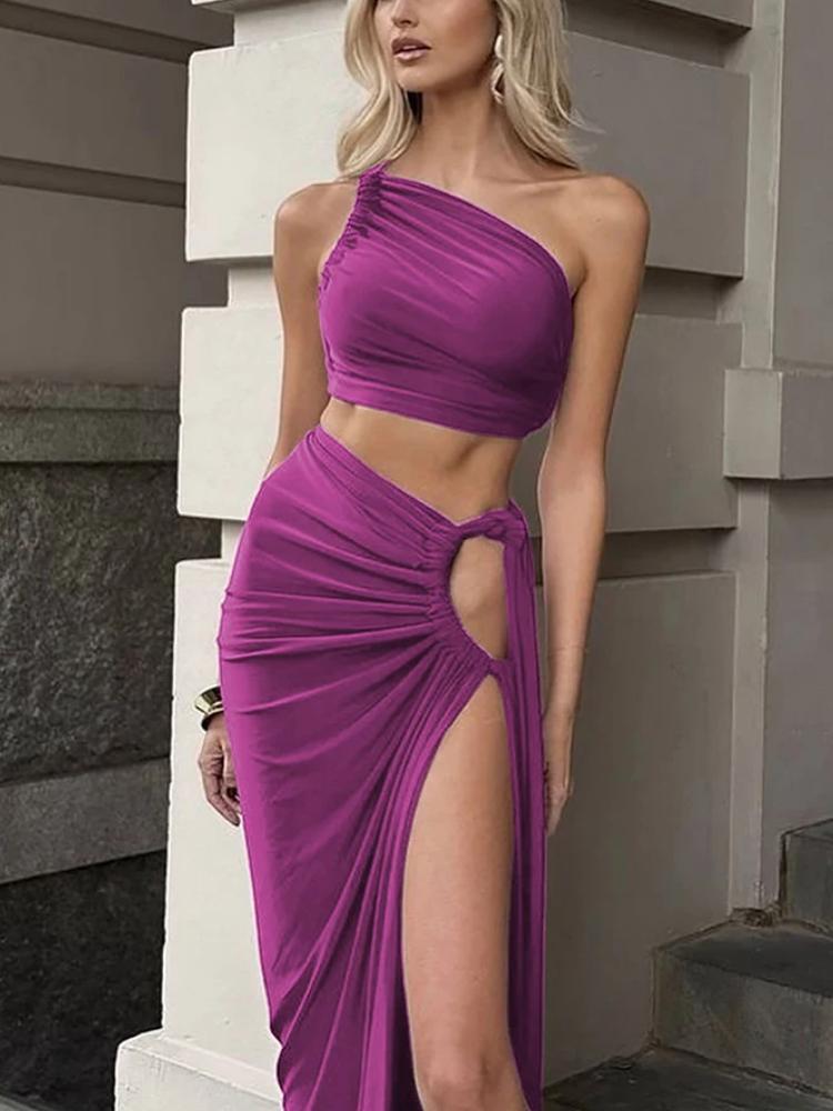 Women Summer Tank Tops Long Skirts Party Club Vacation Two Piece Matching Sets Ladies' Dress Set