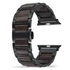 Natural Wood and Stainless Steel Band Strap for Apple Watch IWatch All Series Ultra 3 38/40/41/42/44/45/46/49mm