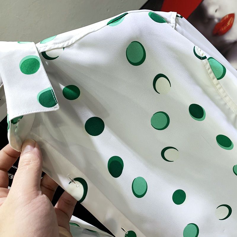 2023 Новая весенне-осенняя мода Рубашка мужская с принтом, приталенного силуэта, с отложным воротником поло, корейская версия, высокая мода, повседневная, простая