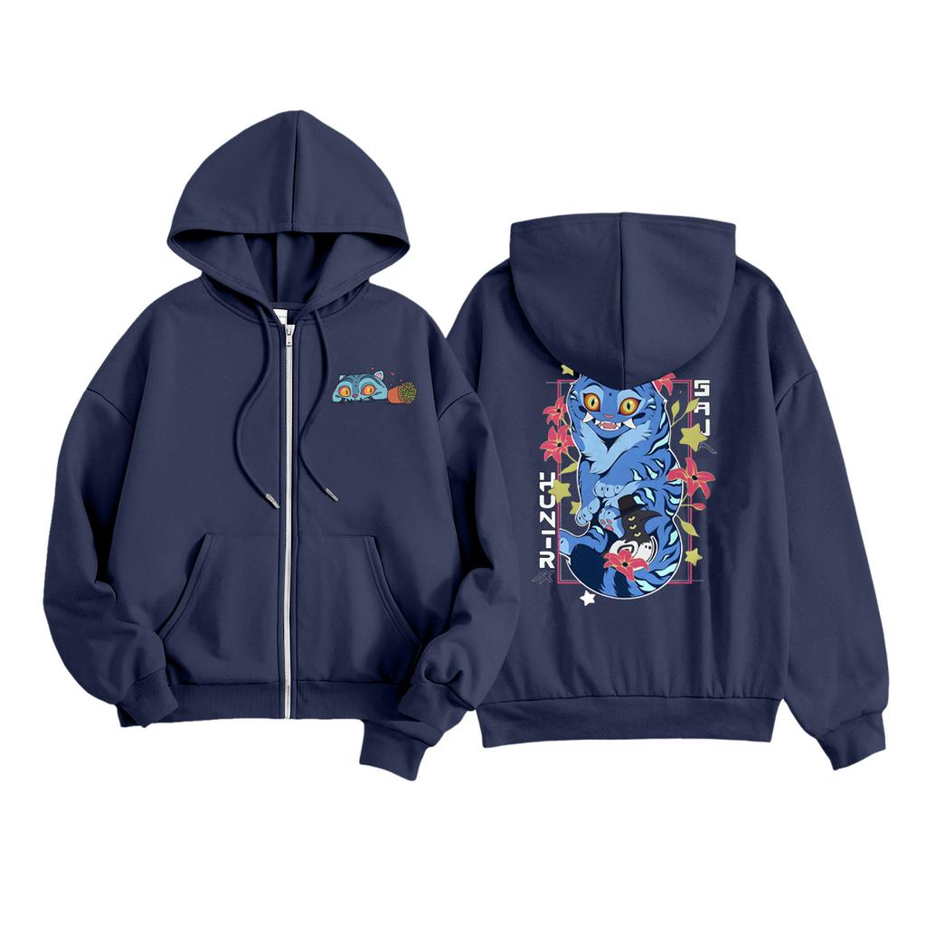 Детская модная женская легкая толстовка с длинными рукавами, застежкой-молнией, принтом и карманами.