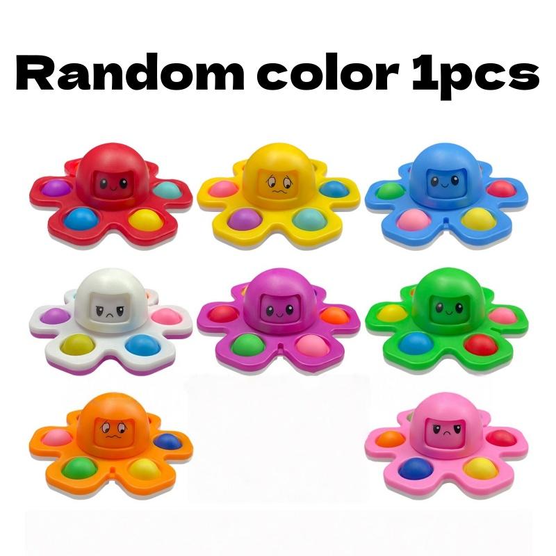 Fingertip gyro anti pressure push bubble Fidget Spinne face changing press toy children's fingertip octopus bubble music