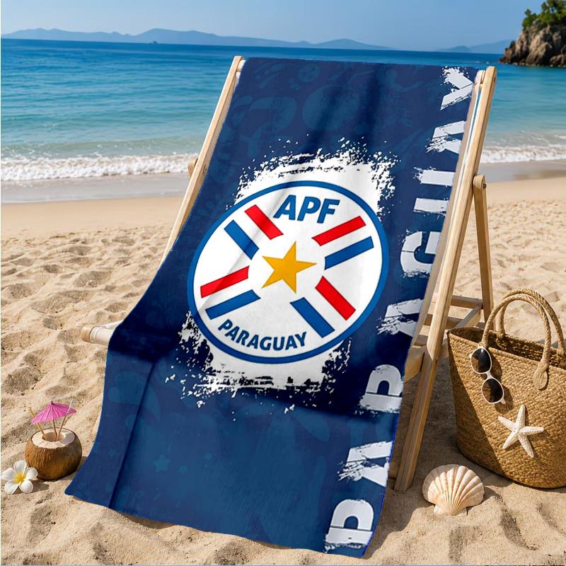 Paraguay Football Federation Emblem Beach Towel, Quick-drying, Easy to Care for, Suitable for Both Fitness and Beach Vacations,Sports Essential