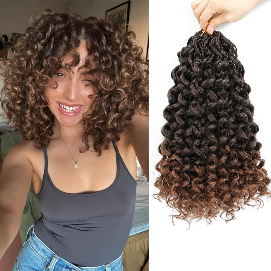 Коробка Gogo Curl Crochet Hair для черных женщин, с петлями, короткие, океанская волна, crochet hair, водная волна, пляжный curl, crochet braiding hair