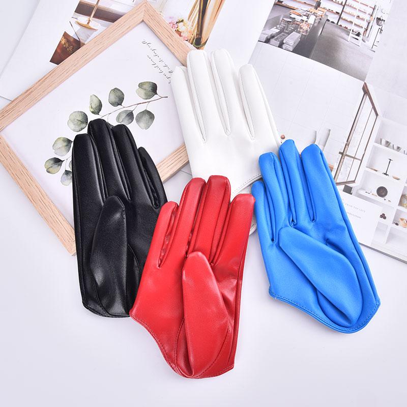 Дизайнерские сексуальные кожаные перчатки для женщин, полупальмовые кожаные перчатки из искусственной кожи, вечерние шоу