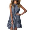Fashion Women  Sleeveless Polka Dot Loose Casual Ruffle Dress
