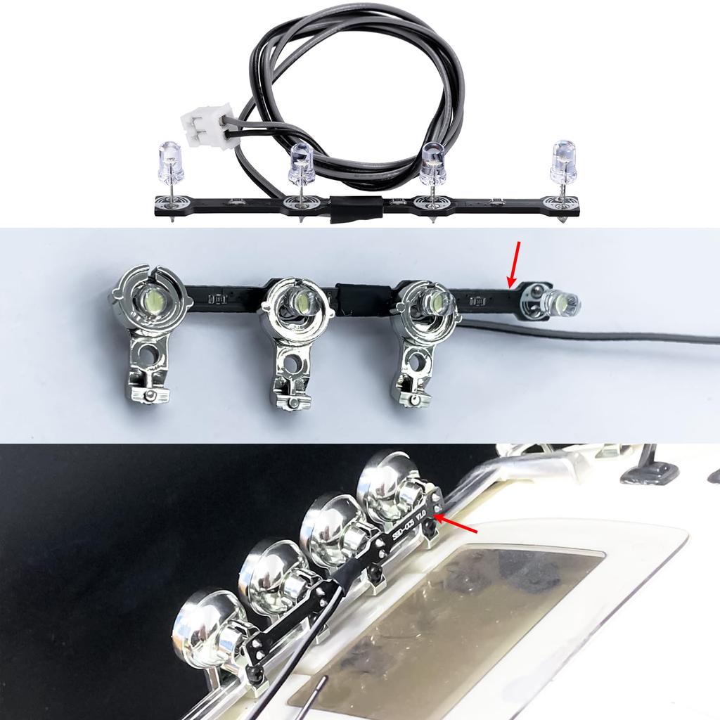 TRZX 4-светодиодный крышевой прожектор для радиоуправляемого тягача Tamiya масштаба 1/14 56360 FH16 750 6x4 и 56362 FH16 750 8x4