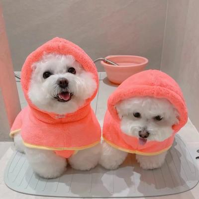 Халат для домашних животных Ins Впитывающий Быстросохнущий С Капюшоном Одежда для Собак Тедди Сушилка Полотенце Теплая Ночная Рубашка Для Собак Одежда Для Щенков Зима