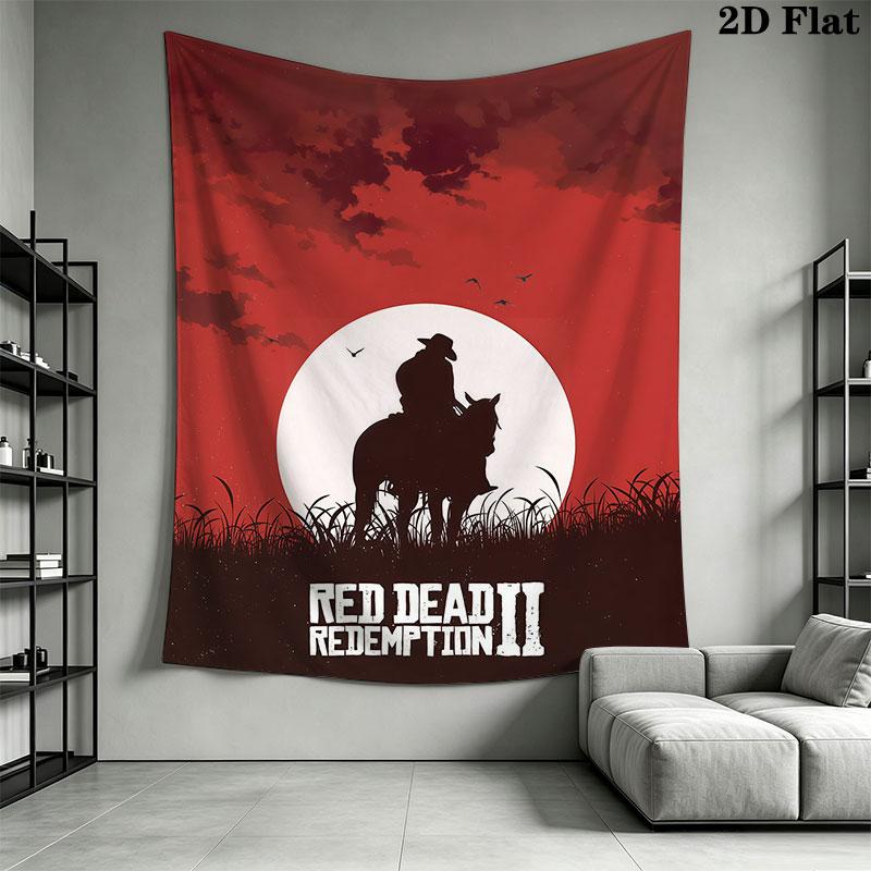 RDR2 Настенный тканевый плед с принтом Декоративные гобелены для спальни гостиной Домашний декор