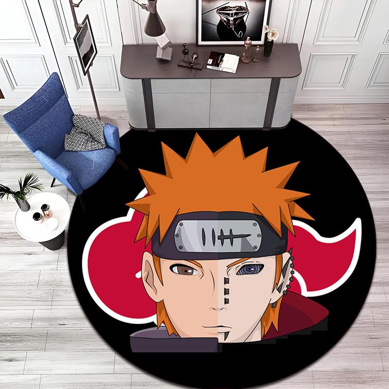 Famous cartoon NARUTO protagonist Uzumaki Naruto round carpet soft home decoration anti-slip door mat outdoor picnic mat carpet M1