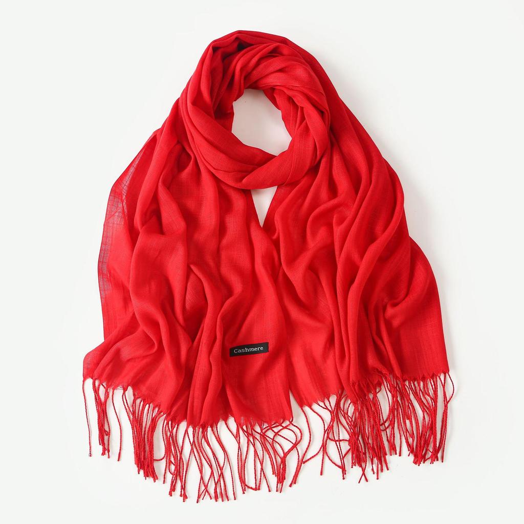 Шелковый солнцезащитный шарф: Модная шаль из бамбуковой пряжи с кисточками