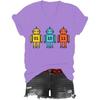 Robot T-Shirt, 01 10 11 Robot Shirt, Classic Graphic Print Men V-Neck Tshirt
