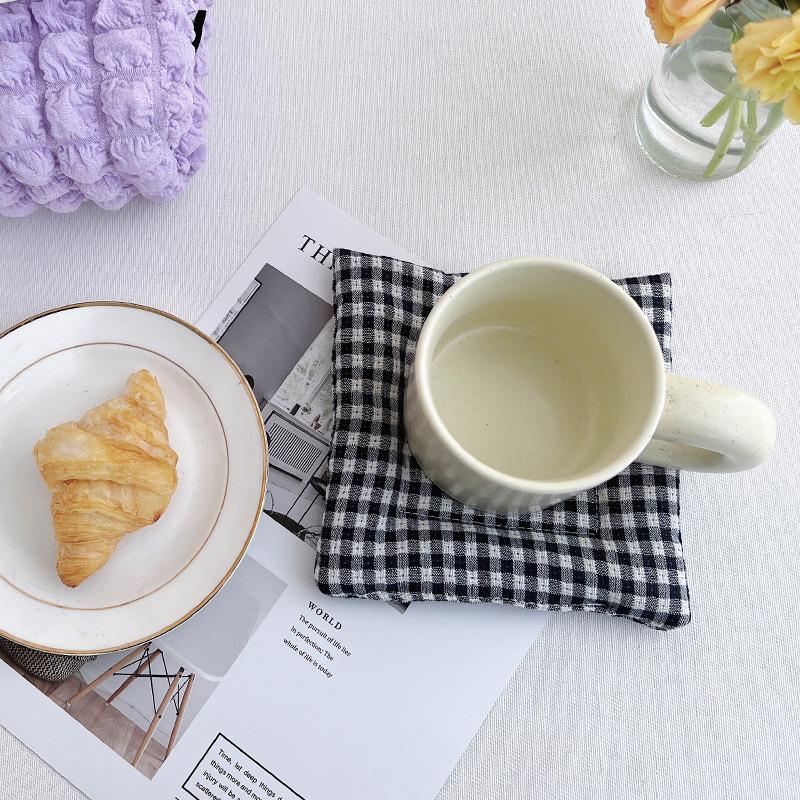 1 шт. 15*15 см настольный декор в клетку самодельный полиэфирный волокнистый квадратный стаканчик цветочный горшок изоляционный коврик