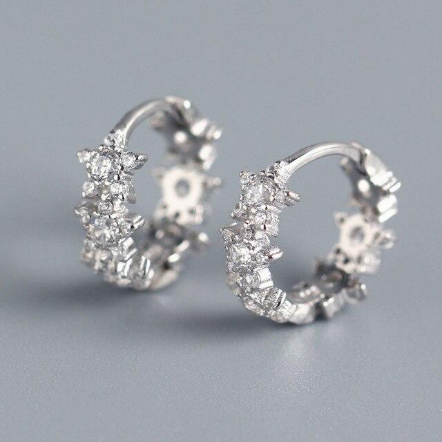 Серьги-кольца из стерлингового серебра 925 пробы для европейских женщин и мужчин, маленькие круглые серьги с фианитами, ювелирные подарки