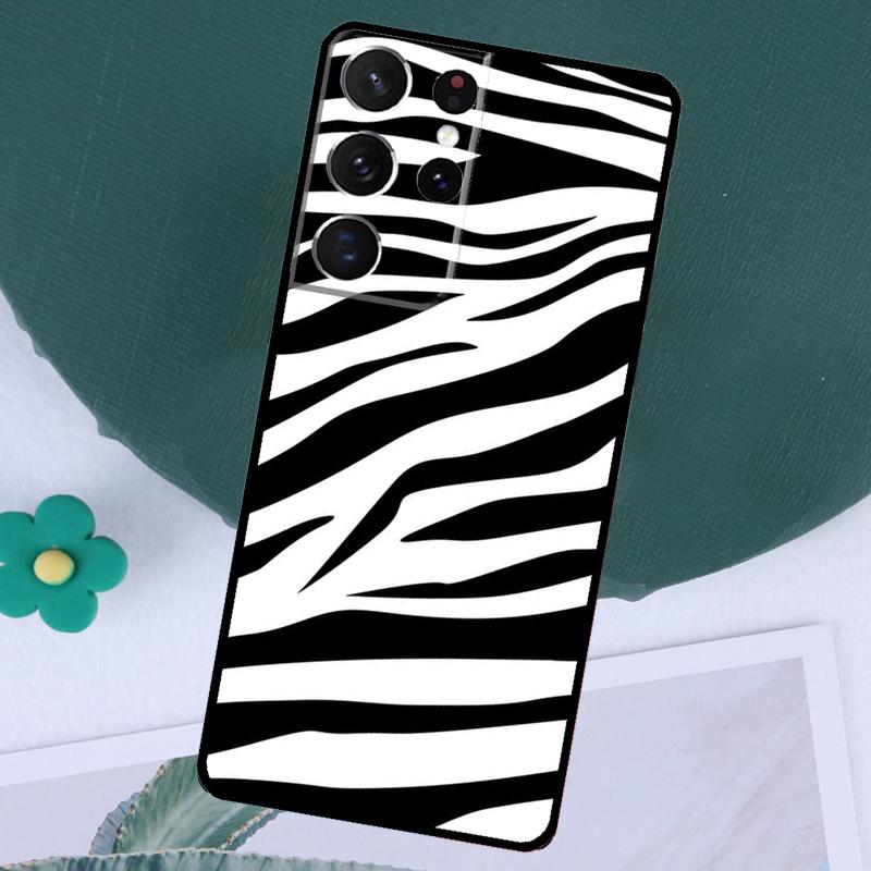 Zebra Print Pattern Funda For Samsung Galaxy S23 S24 Ultra S8 S9 S10 S22 Plus S20 S21 FE Note 10 20 Ultra Case