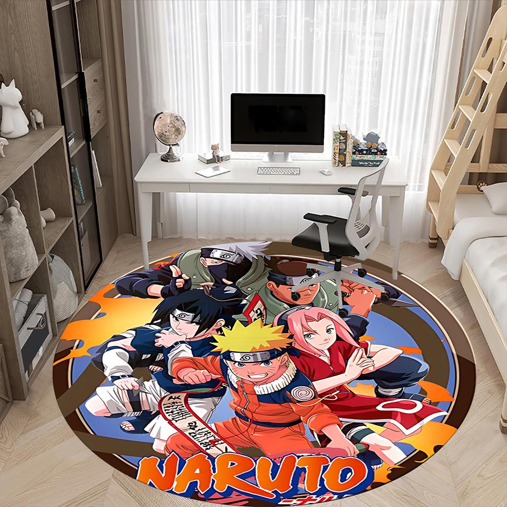 Naruto Characters Office Round Area Rug, Under Office Chairs Bedroom Living Room Home Decor a1022160
