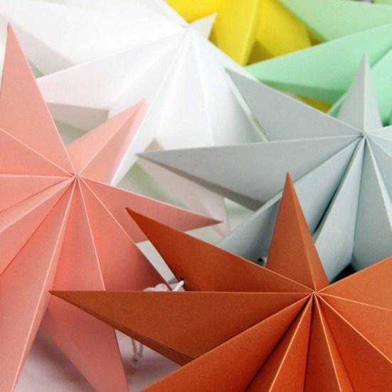 Девять углов бумажный абажур со звездой, подвесной бар, домашний орнамент, декор для рождественской вечеринки