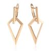Модные Блестящие Полые Серьги-подвески Ромбы для Женщин Розовое Золото Простой Металл Свадебные Ежедневные Вечерние Украшения