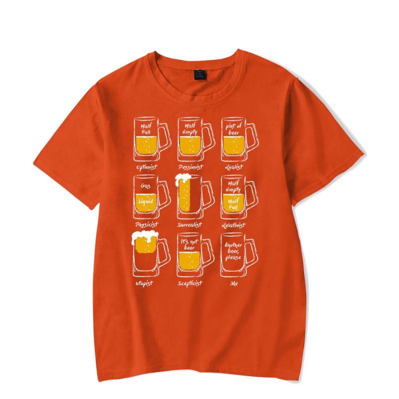 Мужская футболка большого размера Happy Beer Футболка с принтом Мужчины Женщины Футболки большого размера Футболки с графикой пива Топы Футболки больших размеров
