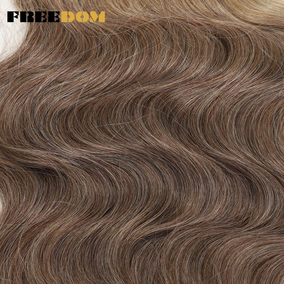FREEDOM Синтетические Косы Крючком Body Wave 24 Дюйма 3 Пучка Косы для Плетения Искусственные Волосы Волнистые Омбре Коричнево-Блонд Вплетаемые Наращивания Волос