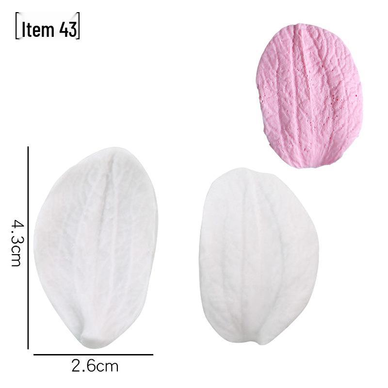 Силиконовая форма для мастики - Набор лепестков и листьев, пищевая, для тиснения на дереве и цветах.