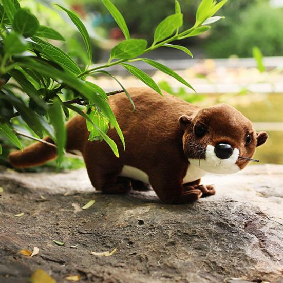 Имитация куклы выдры Живой вид Милые плюшевые выдры коричневого цвета Трехмерное украшение Мягкая набивная кукла-игрушка Сувениры из зоопарка Подарок на день рождения