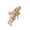 Used AUTHENTIC Mademoiselle Doll Brooch Champagne Gold Metal