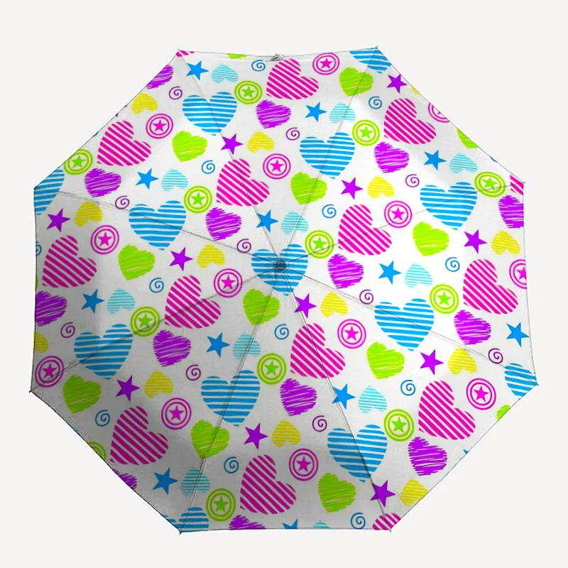1pc Heart Pattern Folding Umbrella | Elegant Design, Fashionable Accessory, Durable Construction, Sturdy Ribs yy251107029