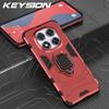 KEYSION Противоударный защитный чехол для Redmi Note 14 4G 14 Pro+ 5G Силиконовый + PC Ring Stand Phone Back Cover для Redmi Note 14 Pro 5G