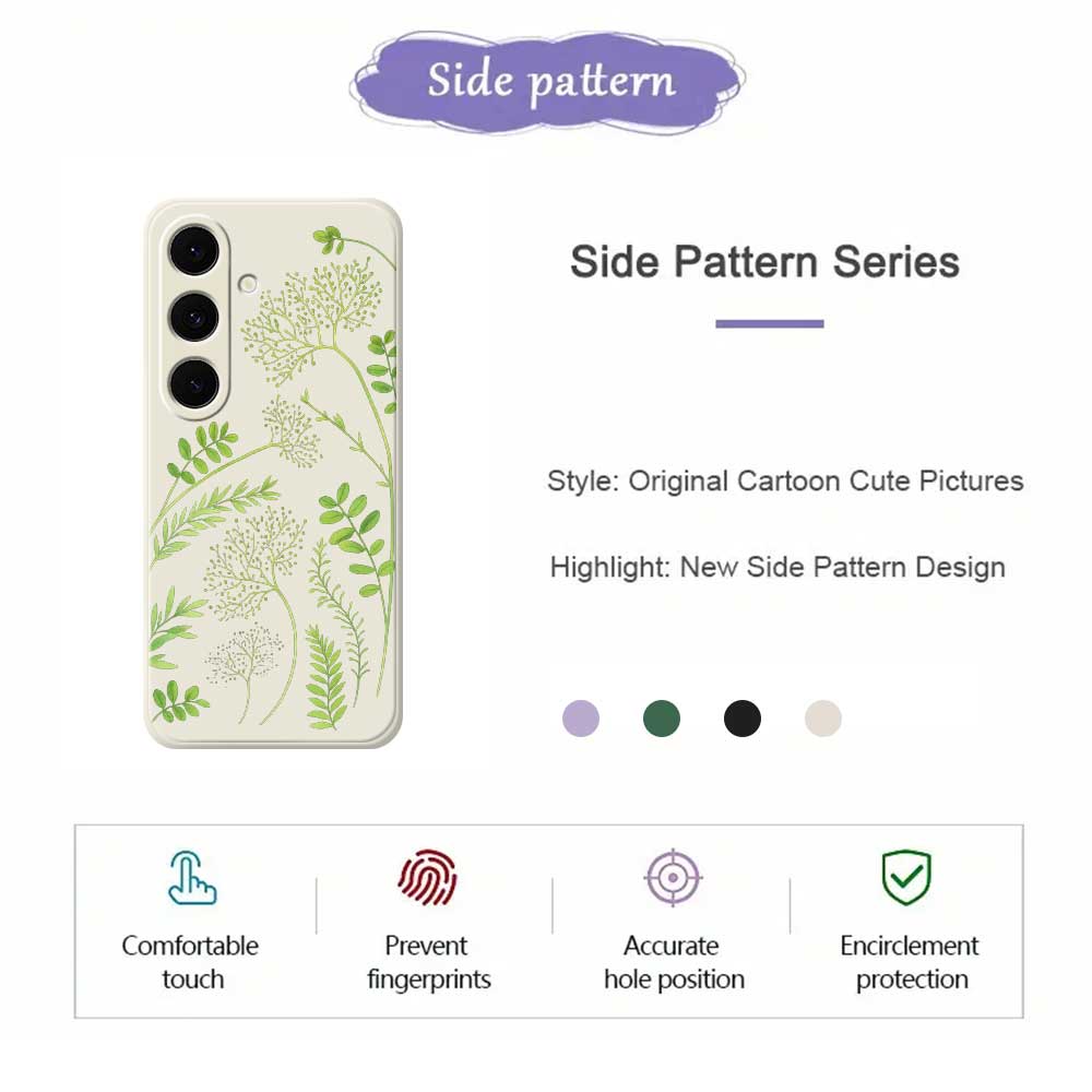 Чехол для Samsung Galaxy S25 FE с принтом в виде листьев, ТПУ задняя крышка для телефона с прямыми краями