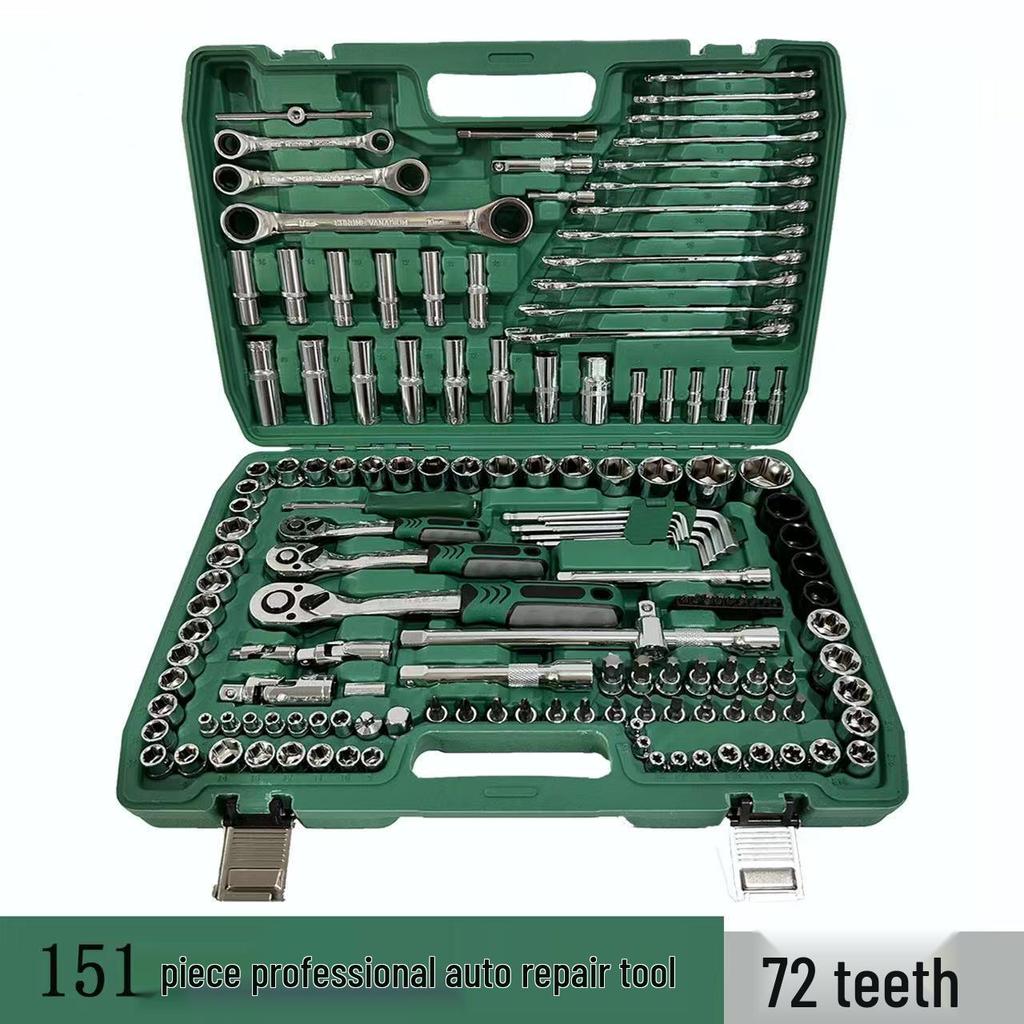 Набор инструментов для ремонта автомобиля из 150 предметов: Торцевые ключи и комбинированные инструменты