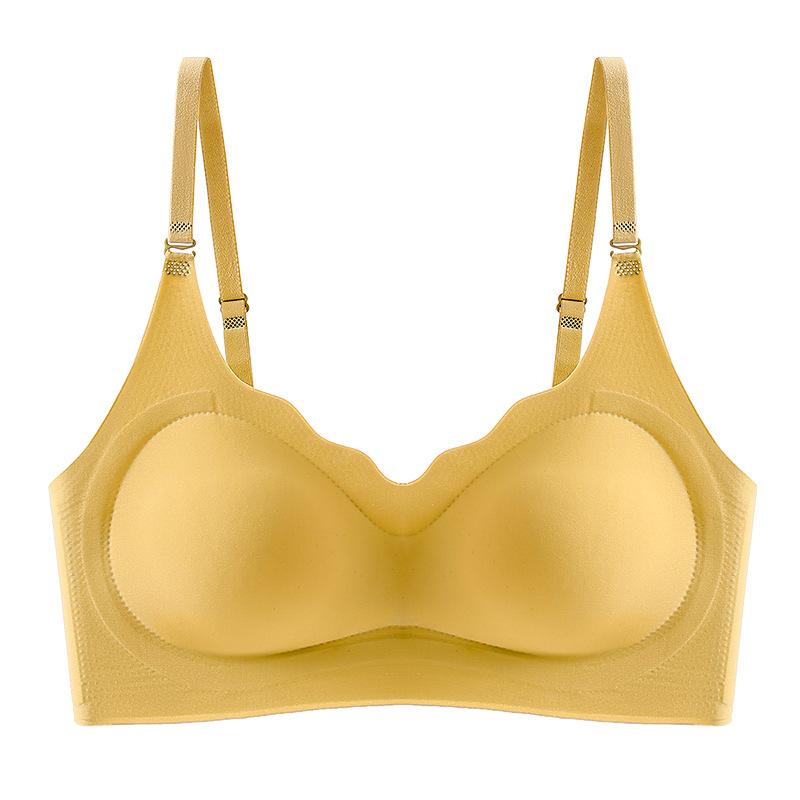 Traceless Latex Underwear for Women Gathered Without Steel Rings, Comfortable Sleep Bra, Integrated Fixed Cup