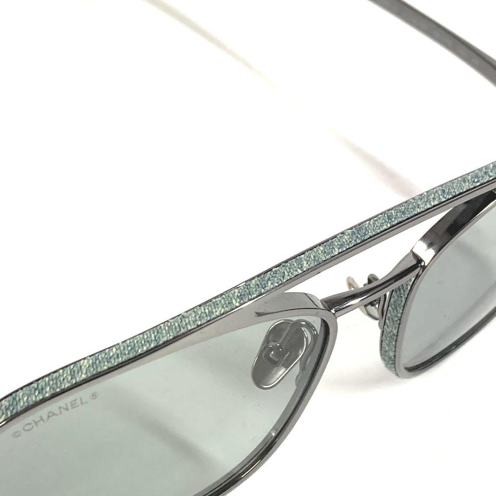CHANEL 4290-Q Denim CC Mark logo pilot eyewear glasses sunglasses Metal