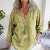 Women Shirt V-neck Long Sleeve Solid Color Pullover Tops Loose Fit Casual Tee Shirt Work Office Vacation Daily Wear