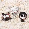 Enamel Cute Skeleton Ghost Brooch Cartoon Characters Halloween Skull Bat Pin Unisex   Gift