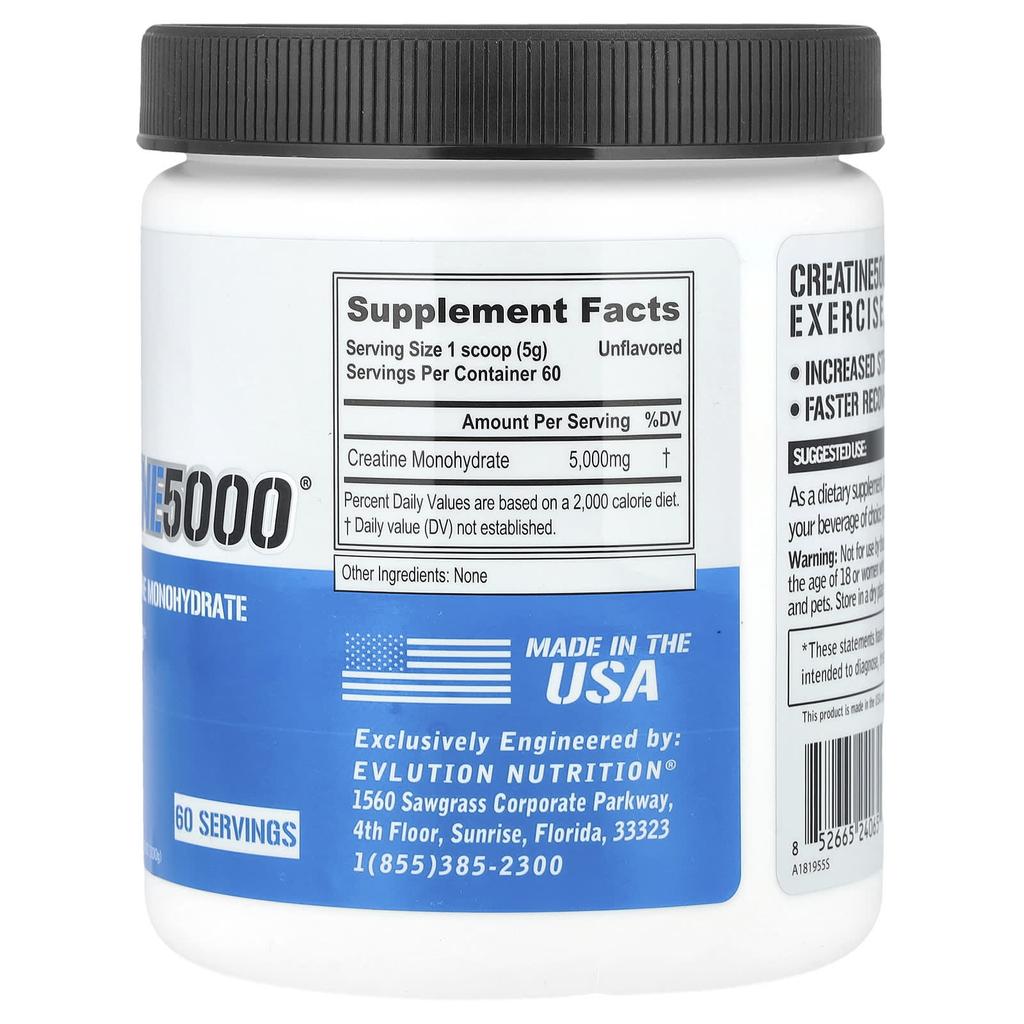 Creatine5000, Unflavored, 300G (10.58Oz)