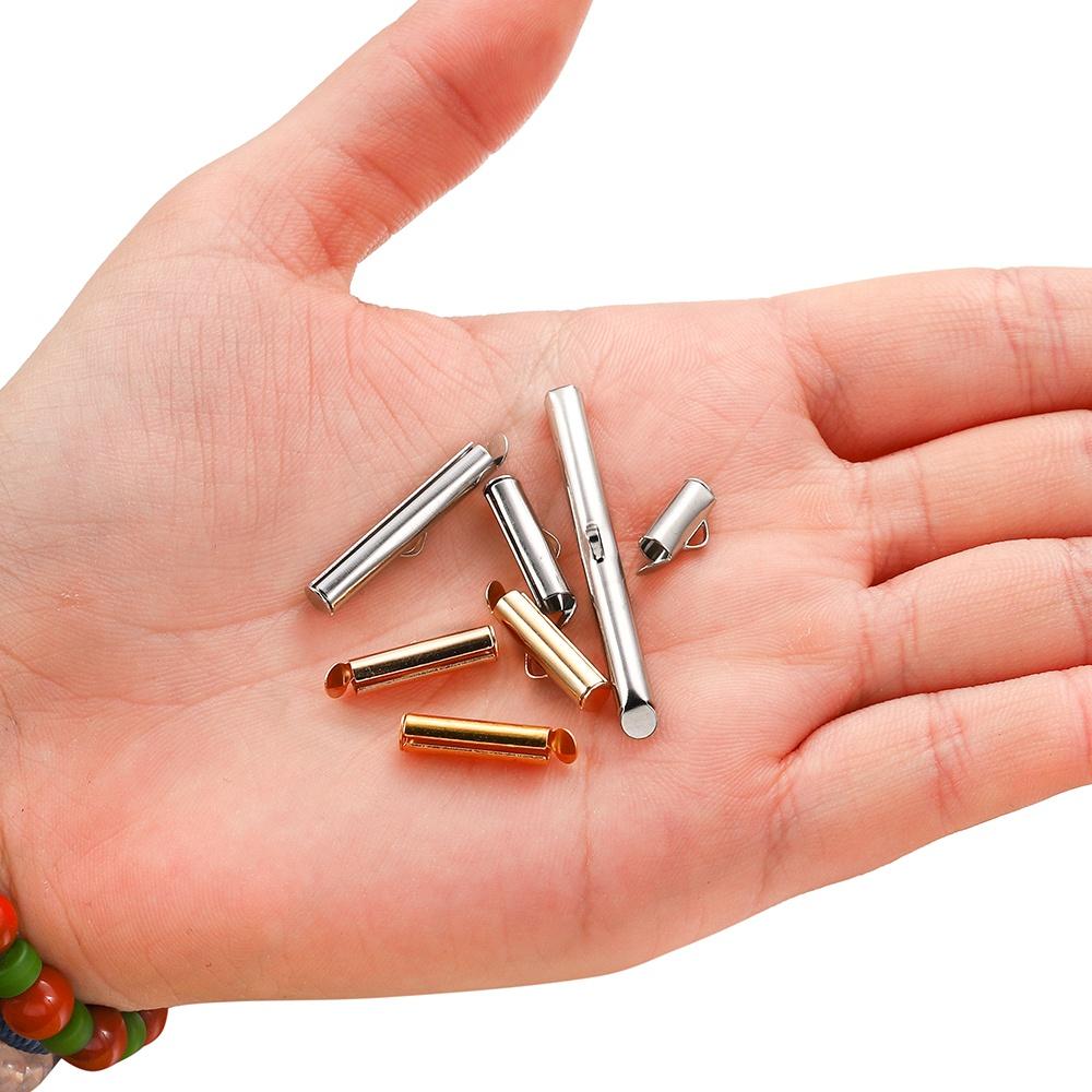 25 шт./упак., обжимные колпачки, застежка-слайдер, пряжки, трубки, разъемы для браслетов «сделай сам», фурнитура для ткацкого станка, аксессуары для изготовления ювелирных изделий