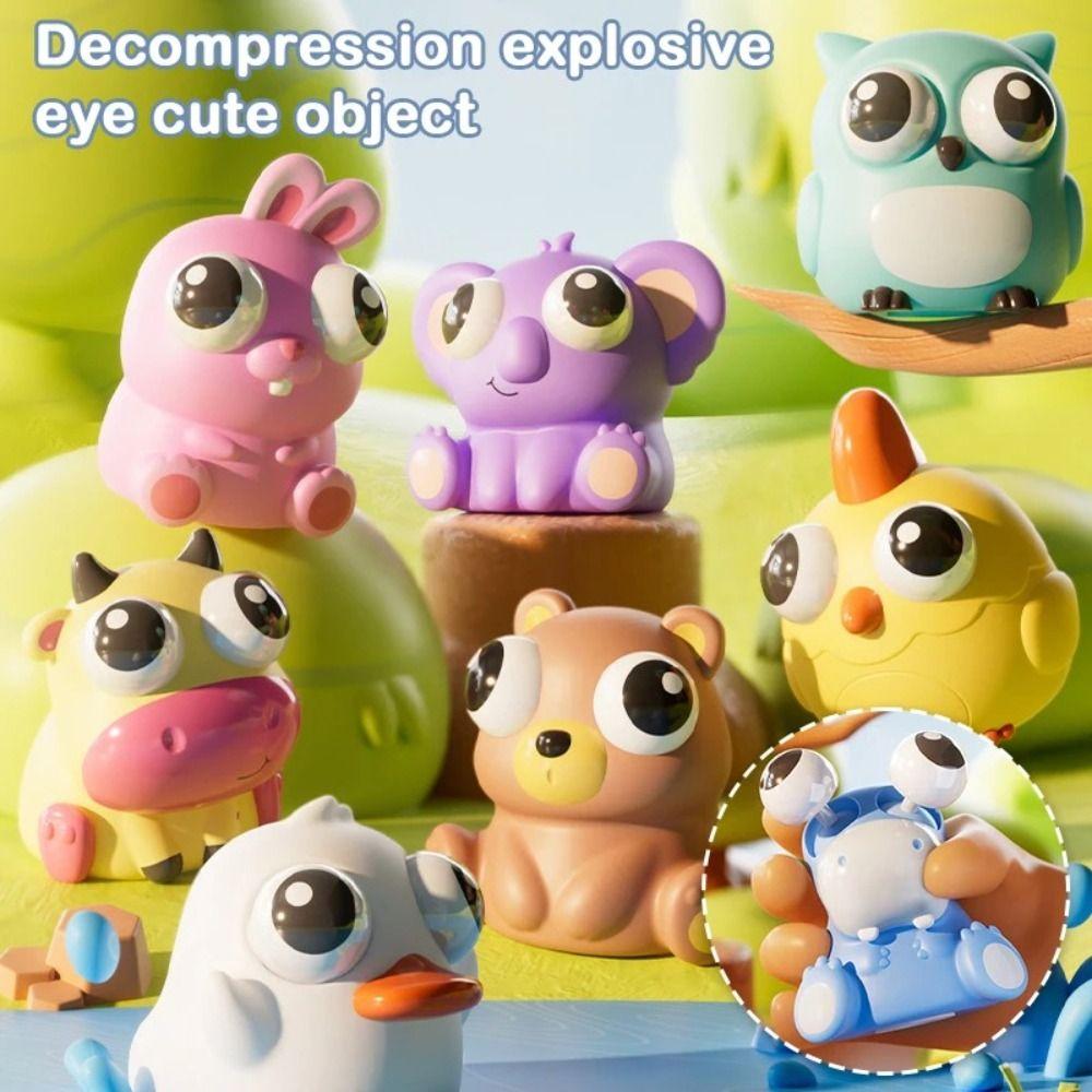 Portable Cartoon Animal Squeeze Toys Eye Pinch Toys Fidget Toy New Eyeball Burst Squeeze Toy