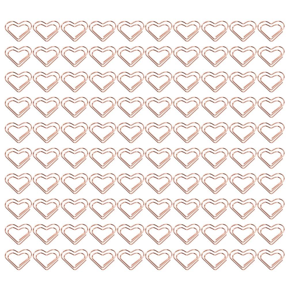100Pcs Electroplated Paper Clips Silver/Rose Gold/Gold Cute Paper Clips Office Clips  Office Home