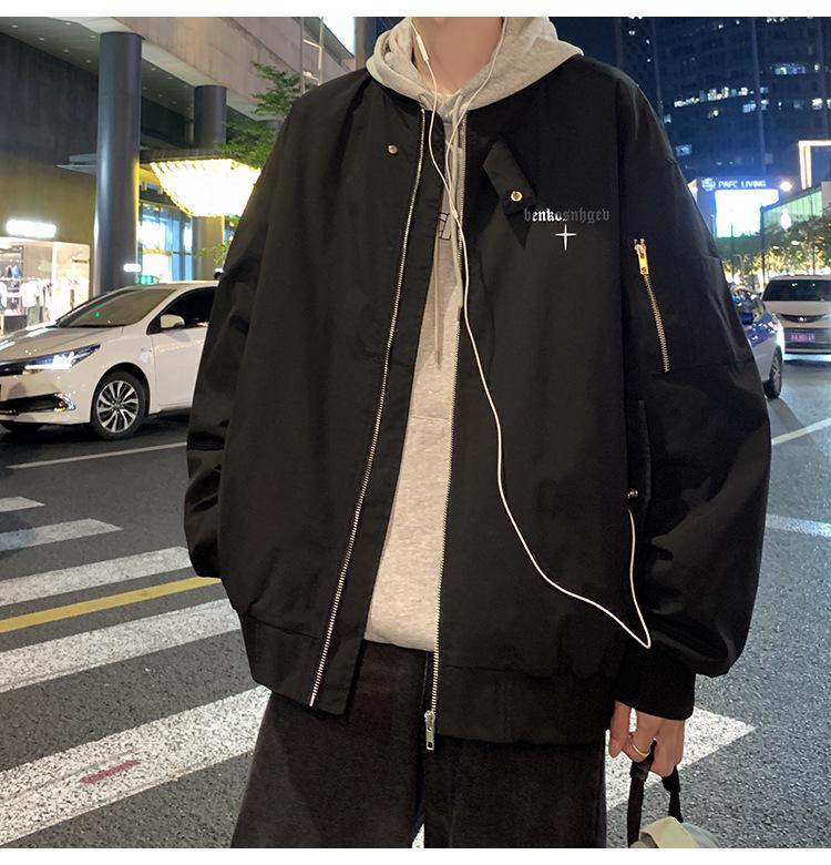 Мужская винтажная бейсбольная куртка-бомбер в стиле ретро Западного побережья – Оверсайз, стиль для весны/осени