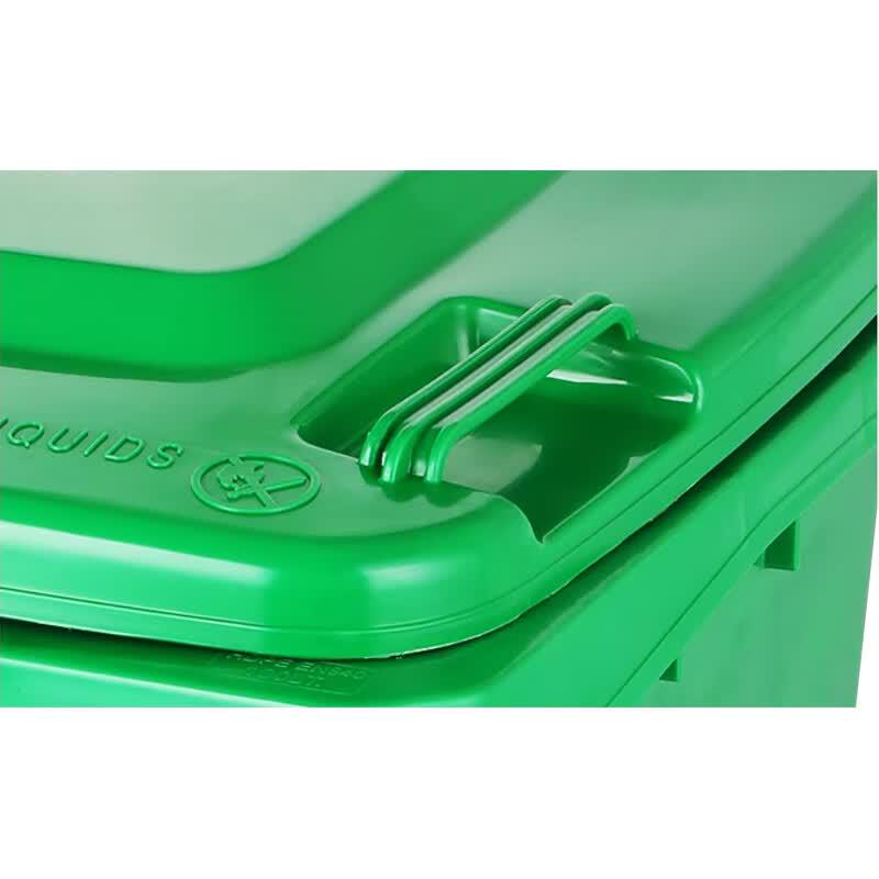 Outdoor Thickened 120L Trash Can with Wheels and Lid