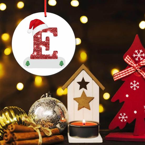 Рождественский кулон, креативное индивидуальное подвесное украшение с алфавитом для праздничного украшения рождественской елки