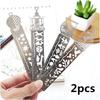 2pcs Stainless Steel Pocket Rulers Metric Engraved Scale As Bookmark